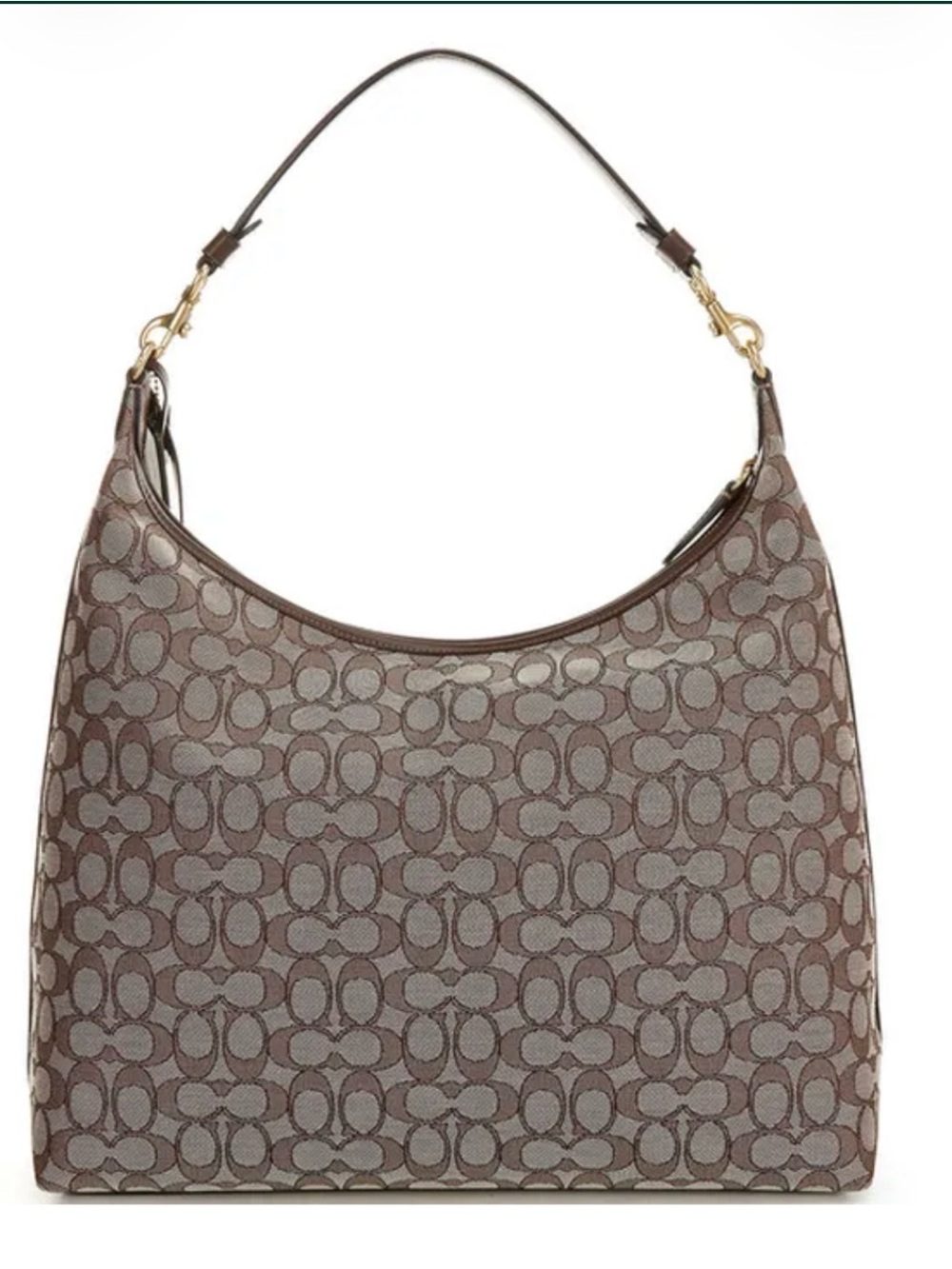 NWT Coach Juliet 38 Signature Jacquard Shoulder Bag Khaki Maple $495